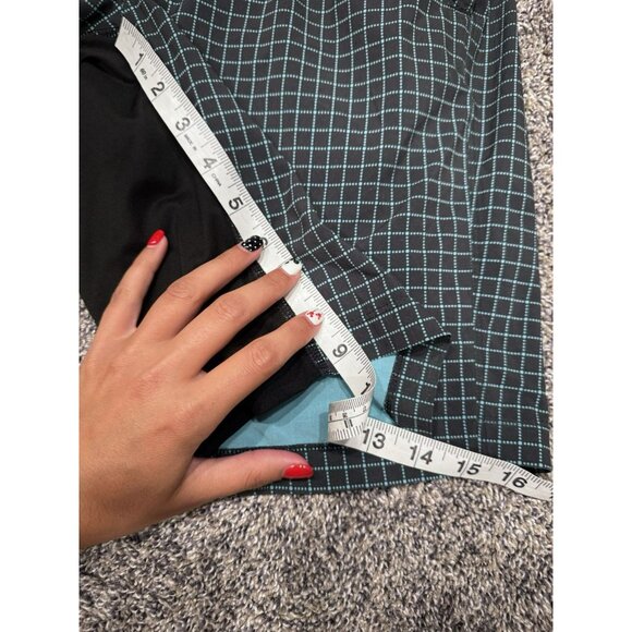 Lululemon Men's T.H.E. Shorts Double Lined Black w/ Teal Grid Pattern Small EUC - Picture 4 of 5